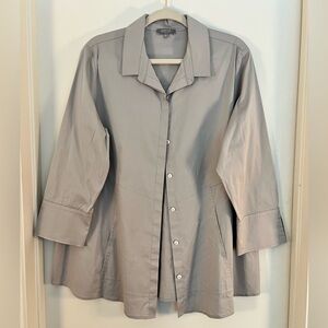 HABITAT Gray Non Iron Tunic Blouse, Size L